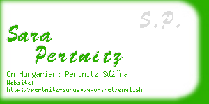 sara pertnitz business card